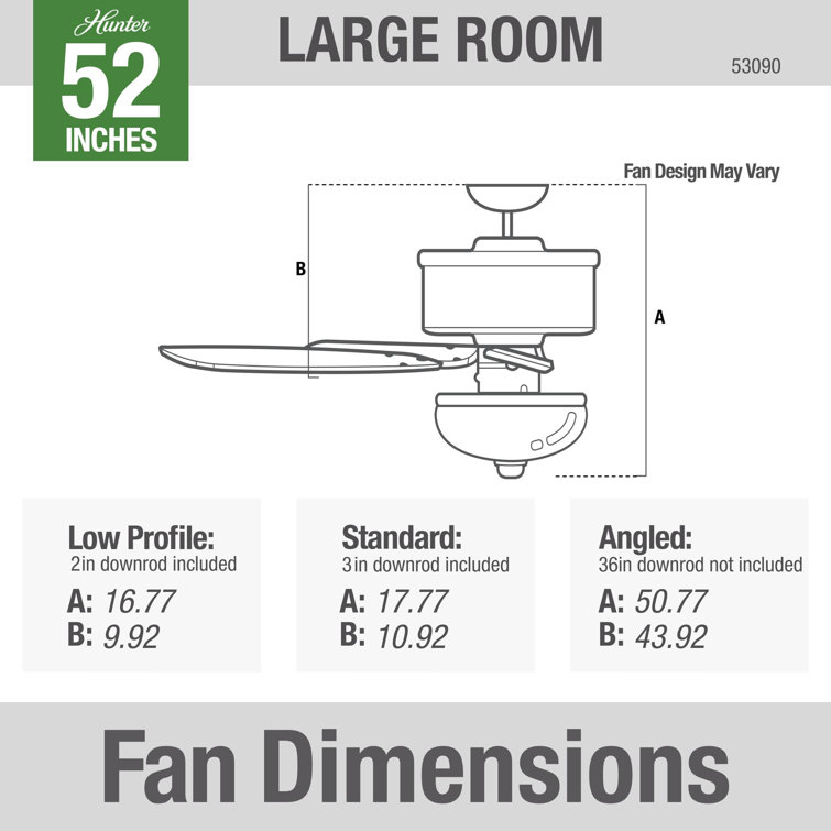 52" Brushed Nickel Ceiling Fan with LED Light and Reversible Blades