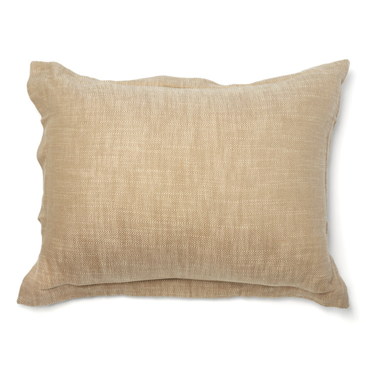 Natural Cotton Embroidered Standard Pillow Sham