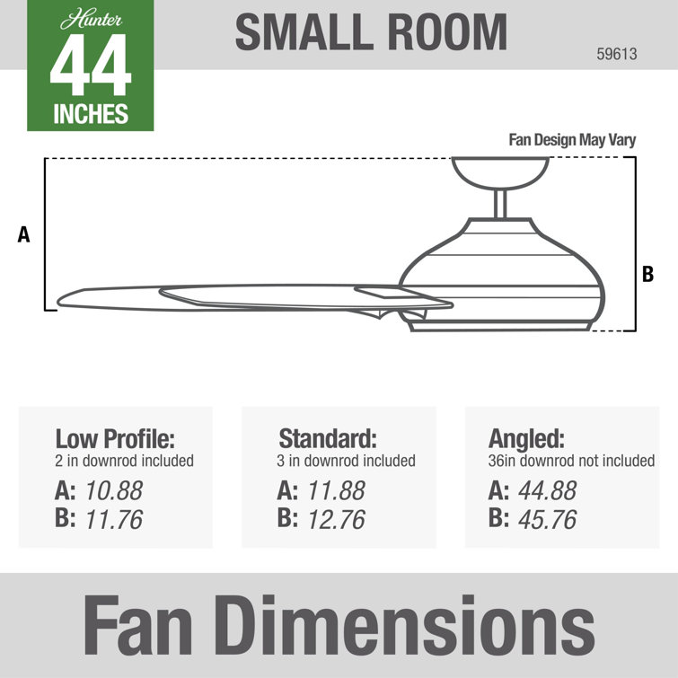 Kennicott Matte Black 44" Outdoor Ceiling Fan with Wall Control