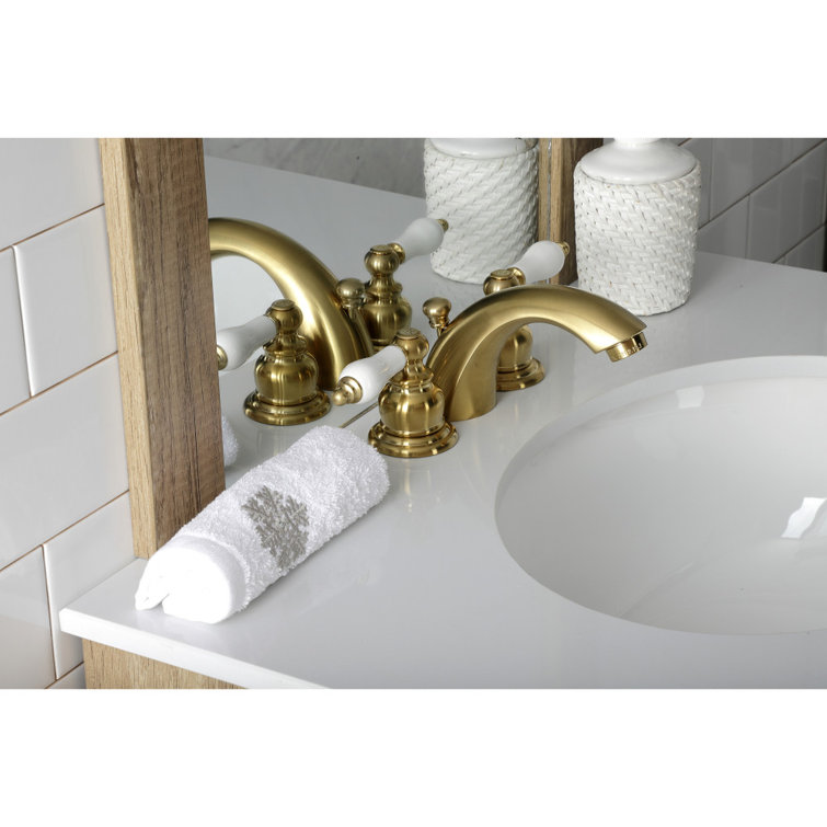 Victorian Brushed Brass Mini-Widespread Bathroom Faucet