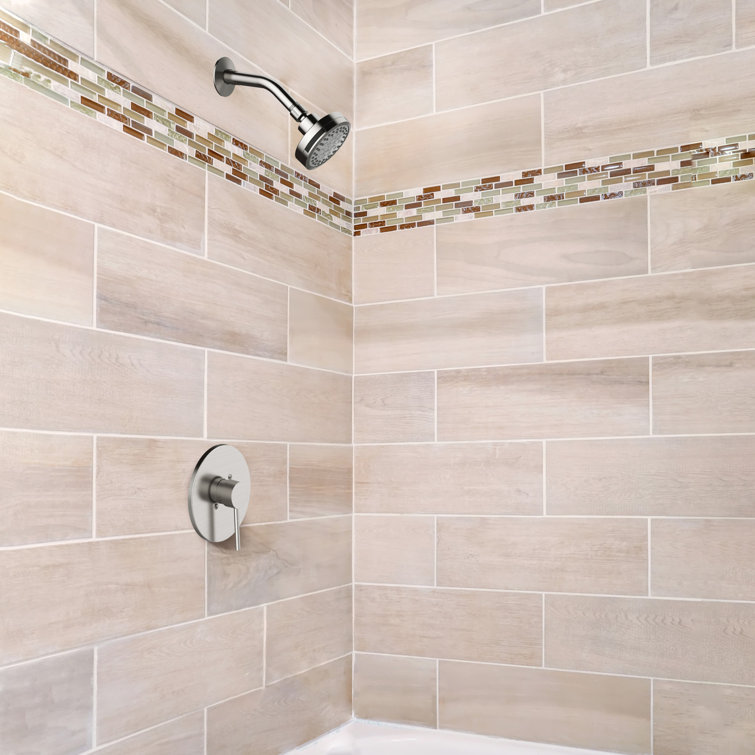 Satin Nickel Wall Mounted Single Handle Shower Faucet