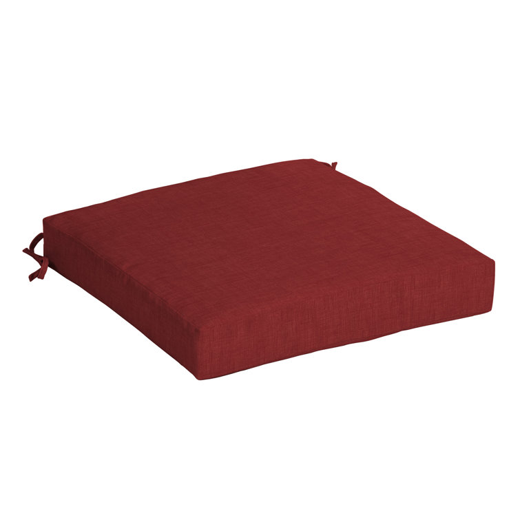 Ruby Red Polyester Outdoor Seat Cushion with Ties