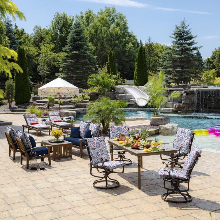 Stone Grey High Back Outdoor Dining Chair Cushion