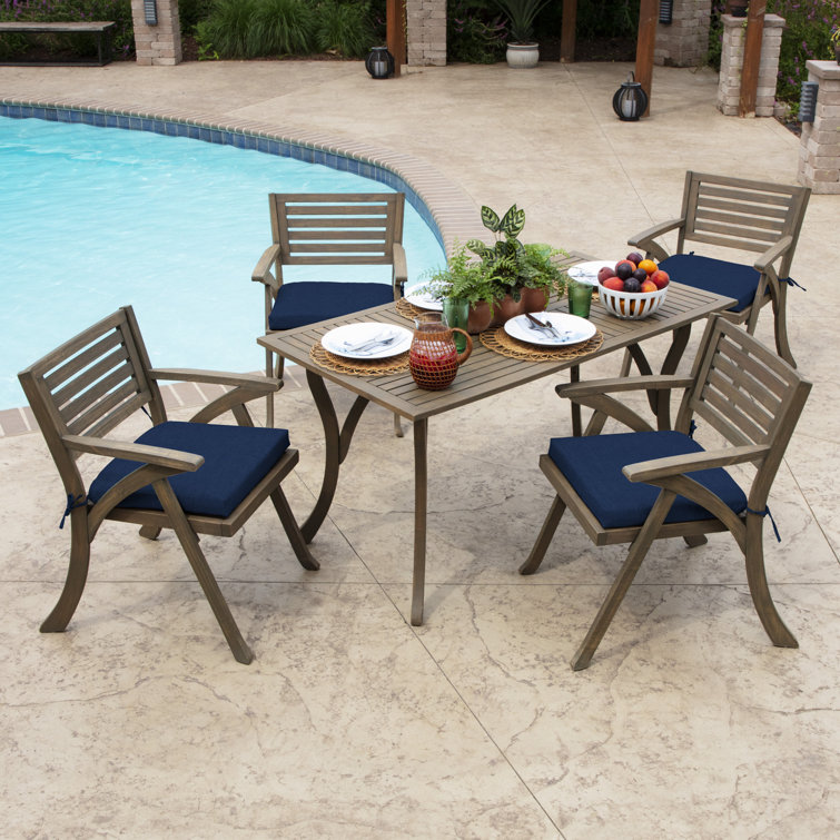 Sapphire Blue Leala 19" Square Outdoor Dining Chair Cushion