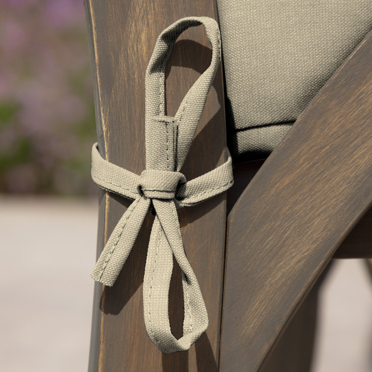 Tan Polyester Outdoor Seat Cushion with Ties