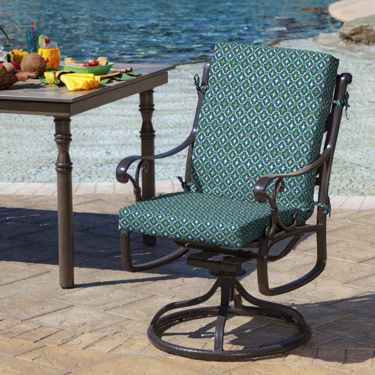 Stone Grey High Back Outdoor Dining Chair Cushion