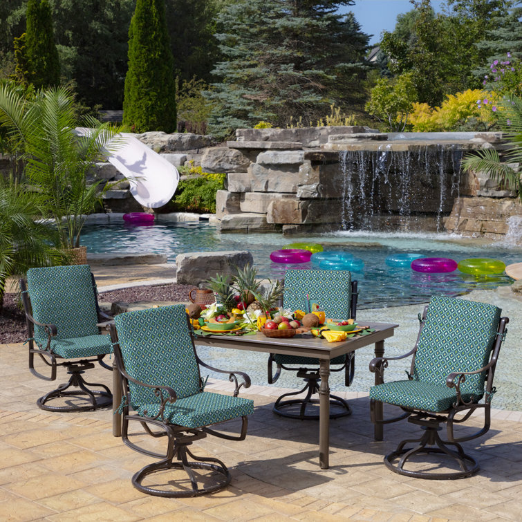 Stone Grey High Back Outdoor Dining Chair Cushion