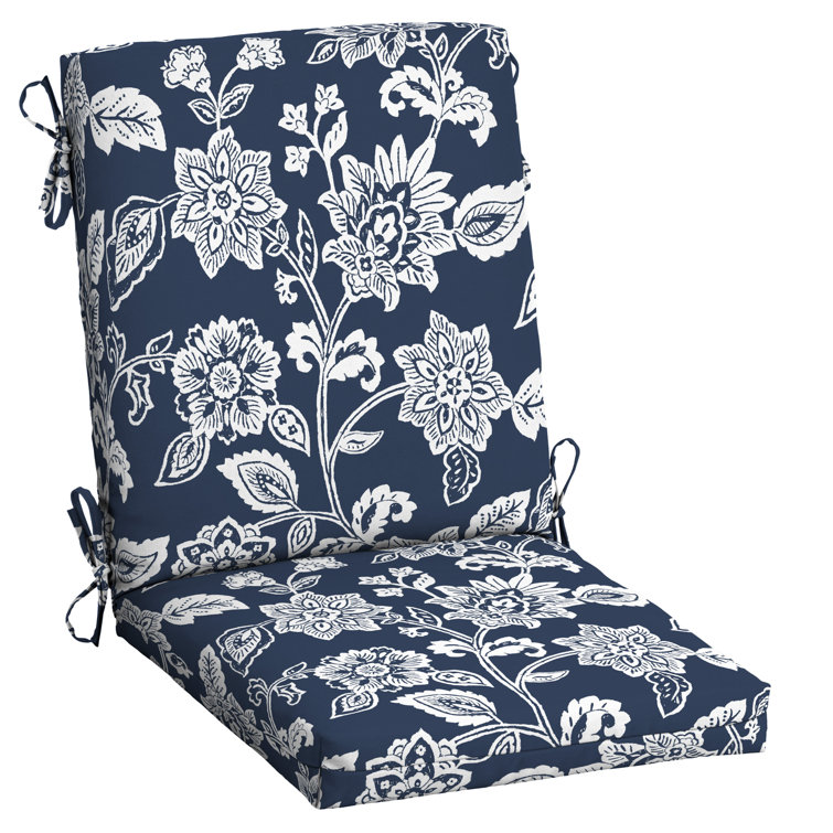 Sapphire Blue Ashland High Back Outdoor Dining Chair Cushion