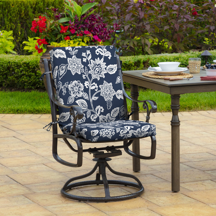 Sapphire Blue Ashland High Back Outdoor Dining Chair Cushion