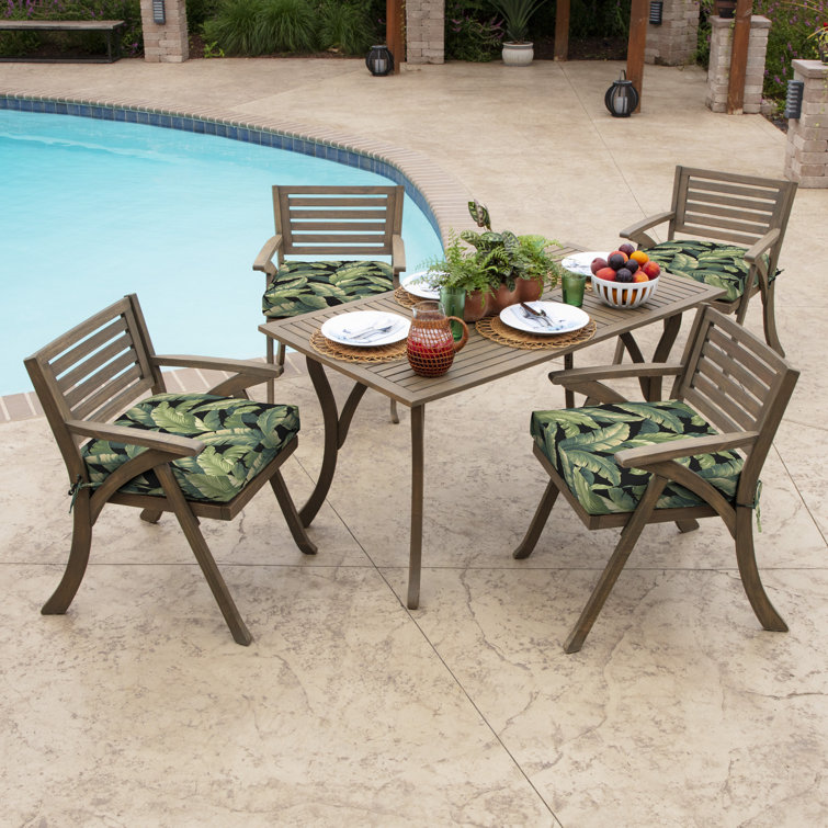 Ruby Red Polyester Outdoor Seat Cushion with Ties