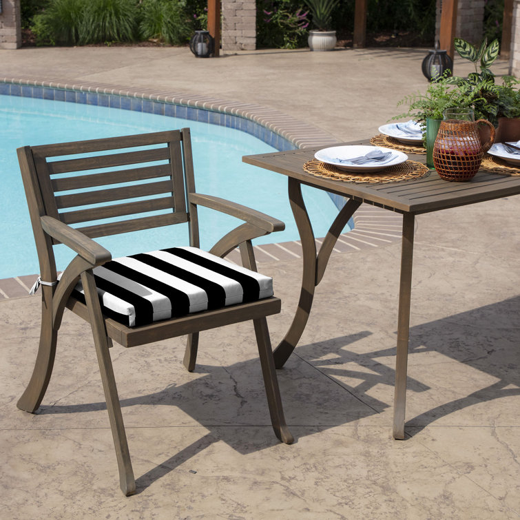 Black Cabana Stripe Outdoor Adirondack Chair Cushion