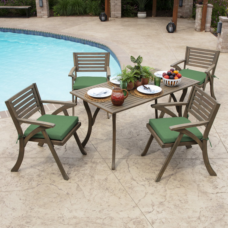 Moss Green Outdoor Polyester Seat Cushion 19 x 19