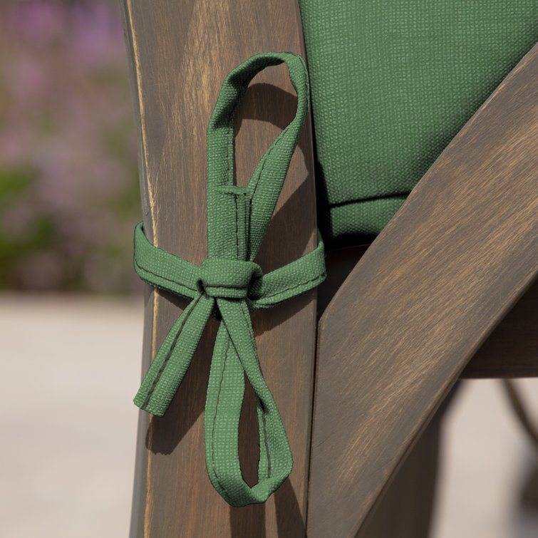 Moss Green Outdoor Polyester Dining Chair Cushion Set
