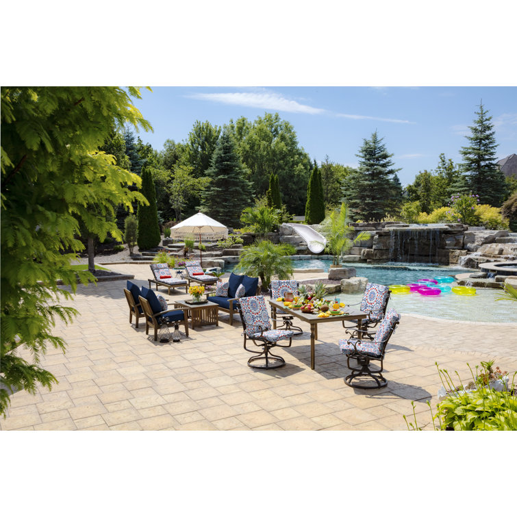 Stone Grey High Back Outdoor Dining Chair Cushion