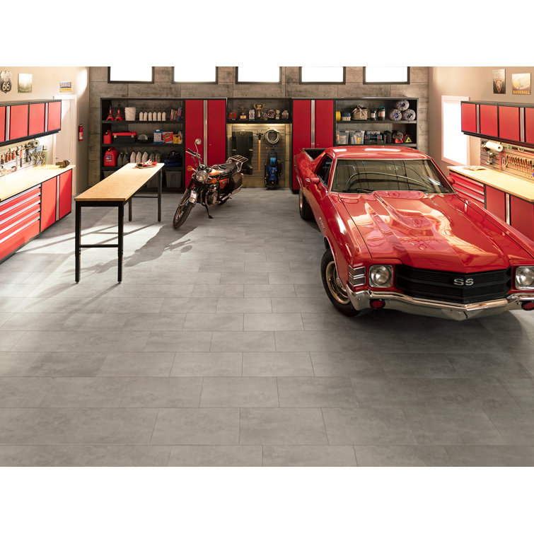 Titanium Beveled Click-Lock Stone Look Vinyl Tile