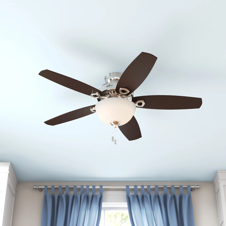 52" Brushed Nickel Ceiling Fan with LED Light and Reversible Blades