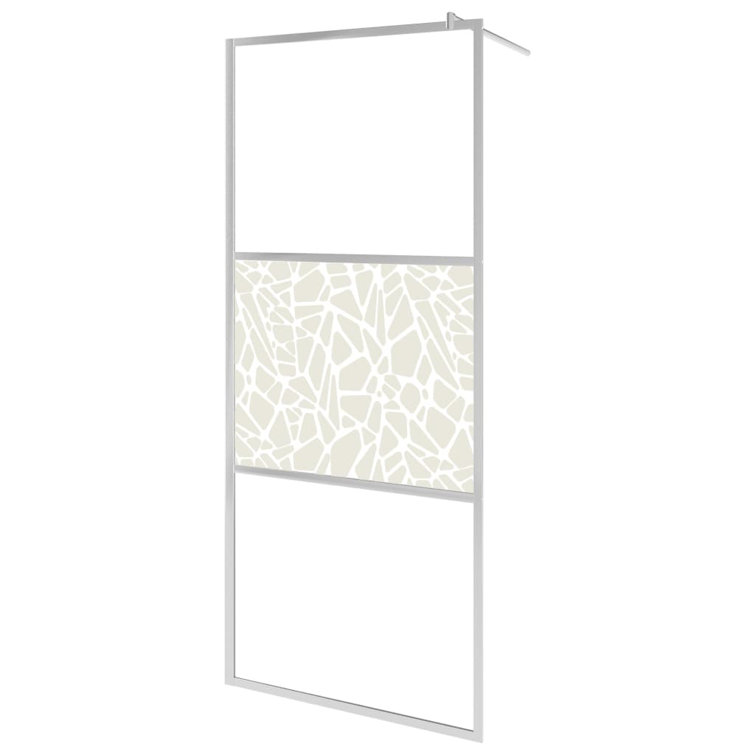 Modern ESG Glass Walk-In Shower Wall with Stone Design