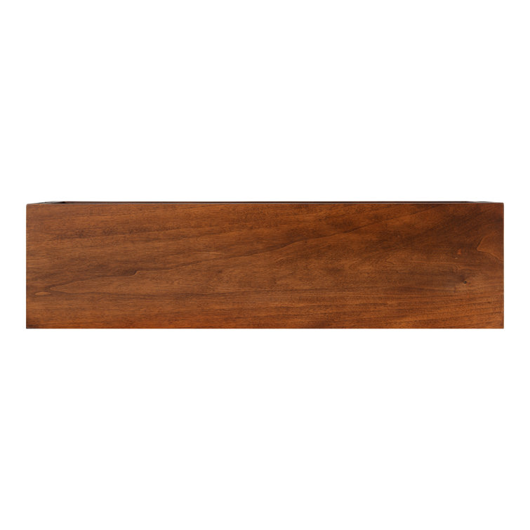 Walnut Brown Solid Wood Floating Wall Shelf, 28'' Wide