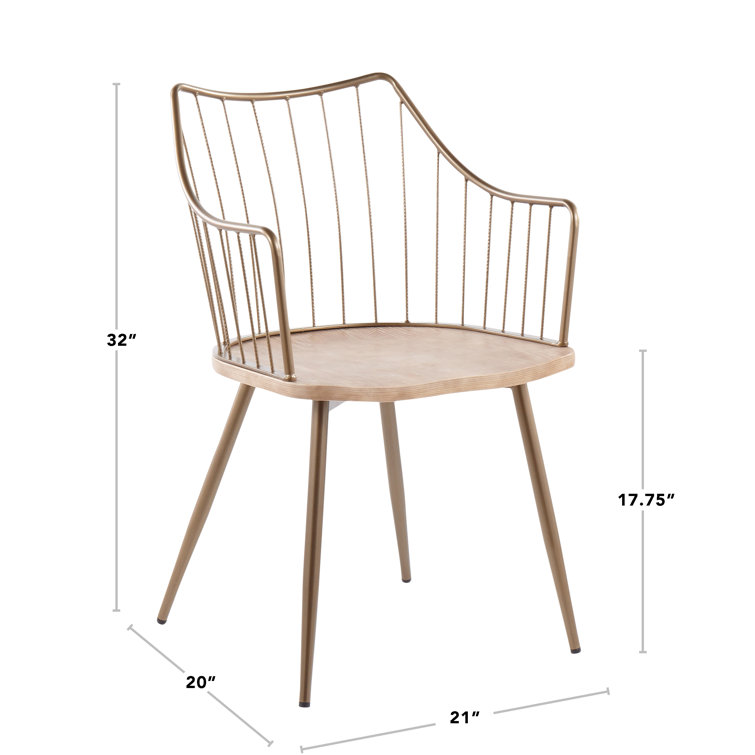 Windsor High Slat Back Arm Chair in Antique Copper and White Wash