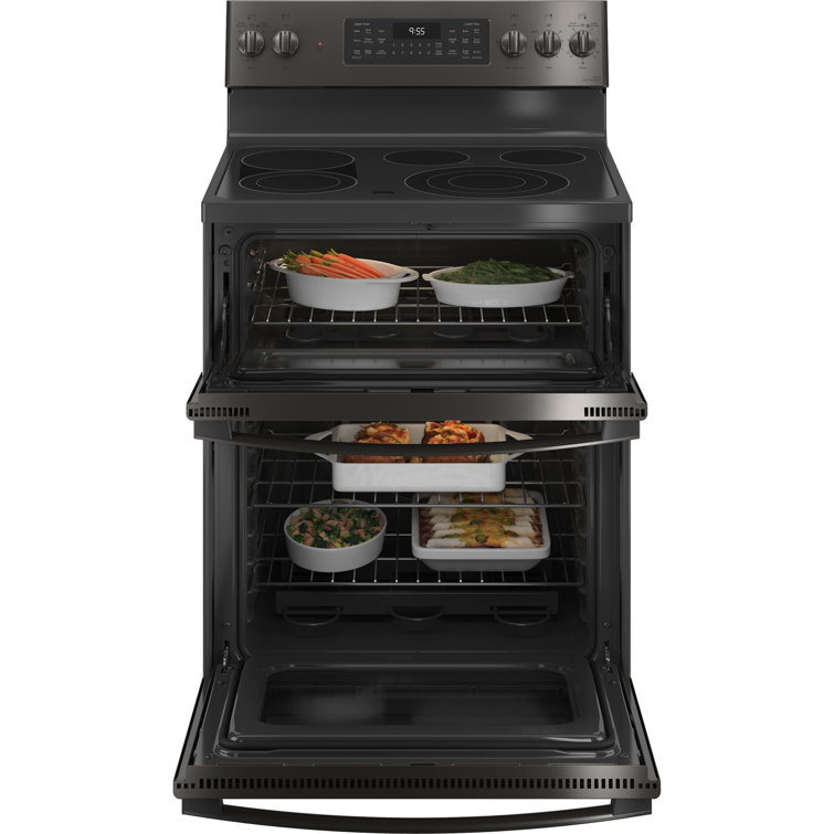 30" Black Stainless Smart Freestanding Electric Double Oven Range