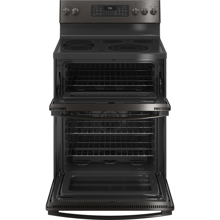 30" Black Stainless Smart Freestanding Electric Double Oven Range