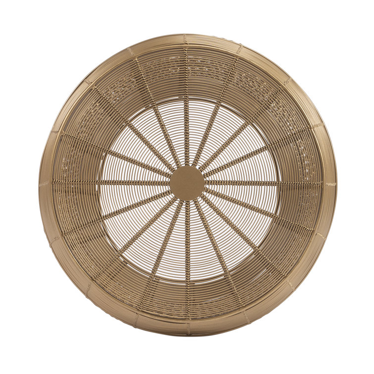 Bellarose Gold Metal Drum-Shaped Side Table