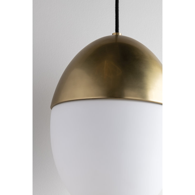 Aged Brass Single Light Frosted Glass Globe Pendant