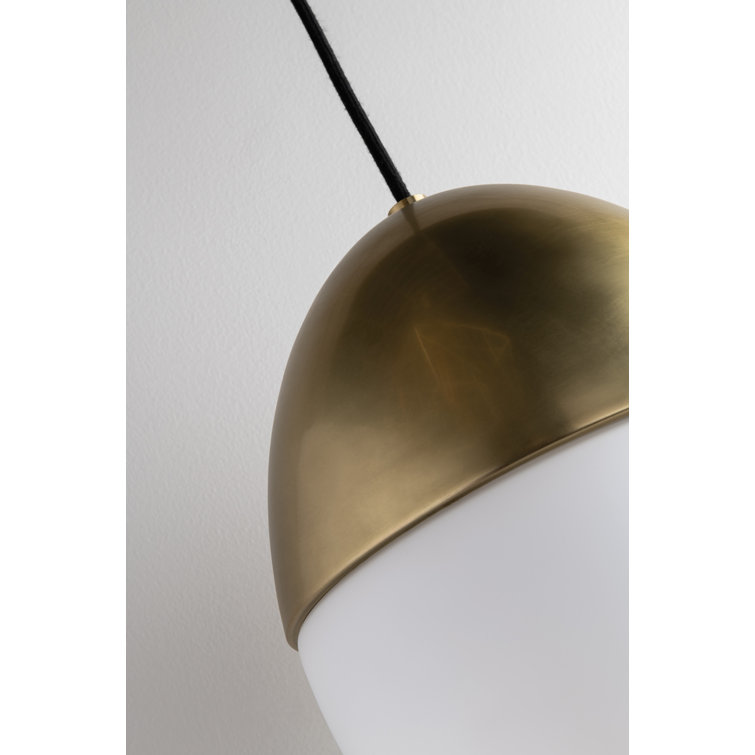 Aged Brass Single Light Frosted Glass Globe Pendant