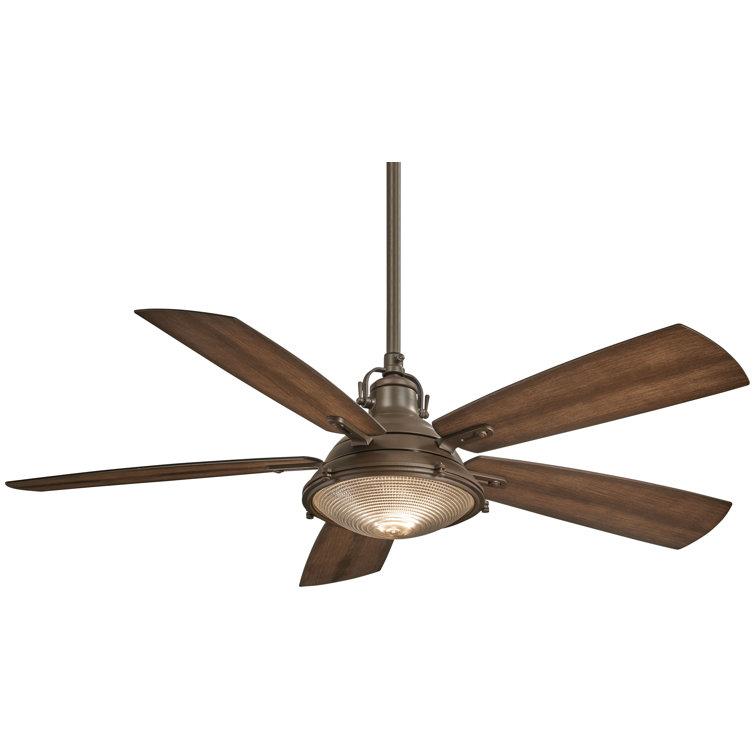 56" Oil Rubbed Bronze Outdoor Ceiling Fan with LED Light and Remote