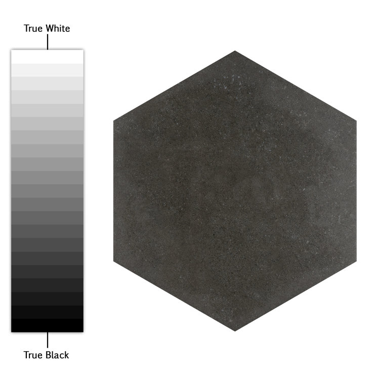 Annata Vintage Hex 8.63" x 9.88" Matte Charcoal Porcelain Tile