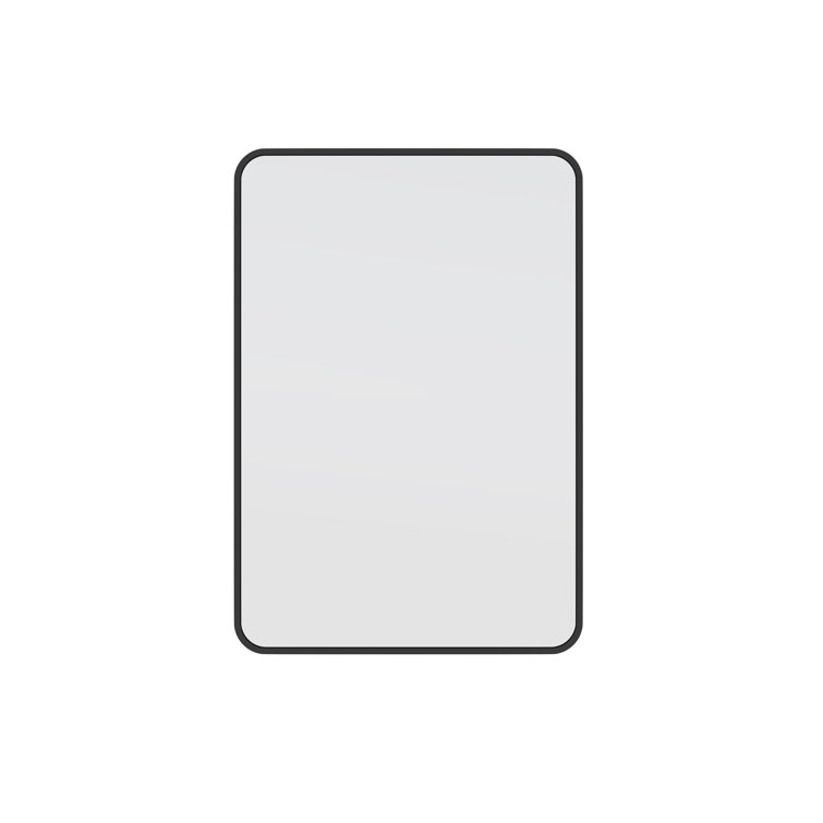 Trinity 32" x 22" Black Wood Full Length Rectangular Mirror