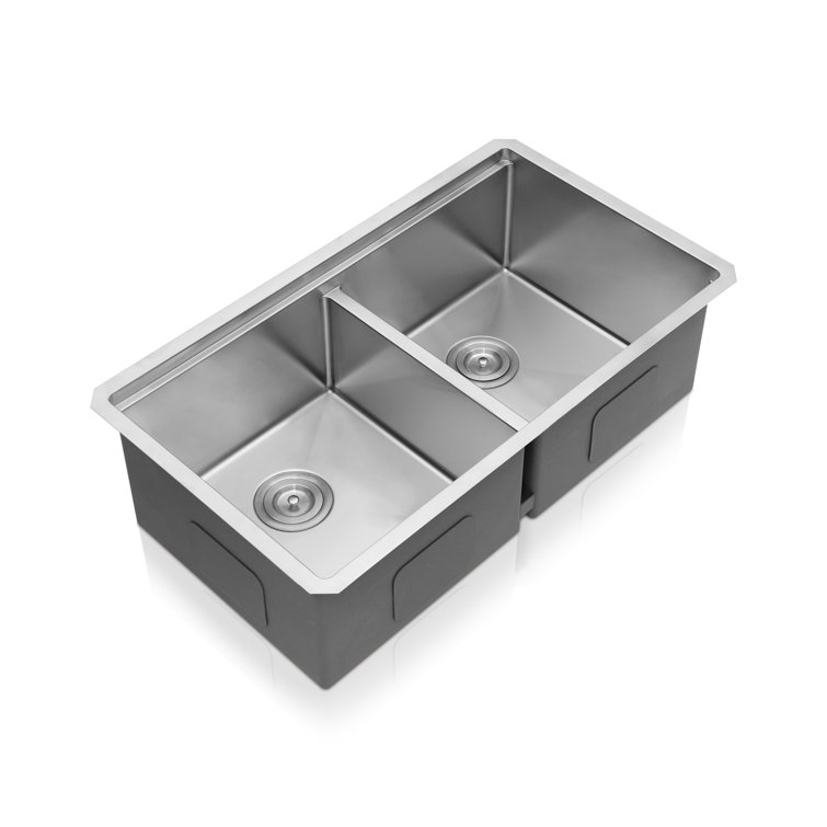Sinber 33" Stainless Steel Double Bowl Drop-In Workstation Sink
