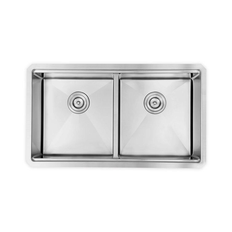 Sinber 33" Stainless Steel Double Bowl Drop-In Workstation Sink