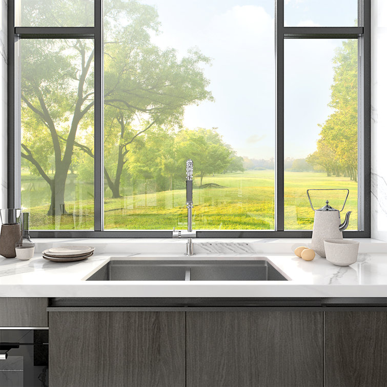 Sinber 33" Stainless Steel Double Bowl Drop-In Workstation Sink