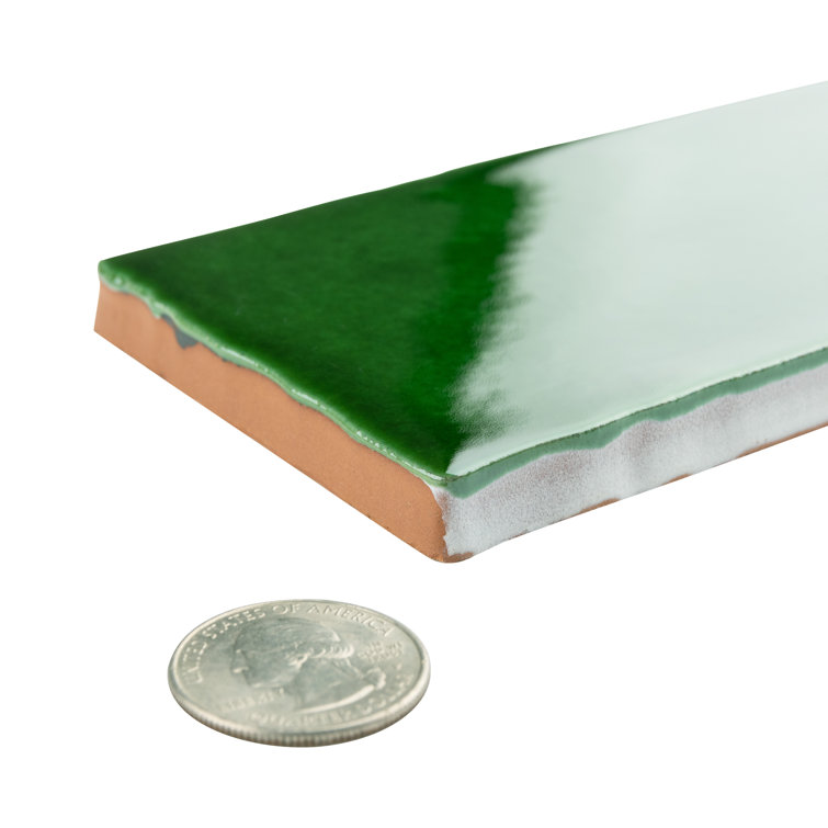 Viva Antic Verde 3" x 6" Green Ceramic Wall Tile