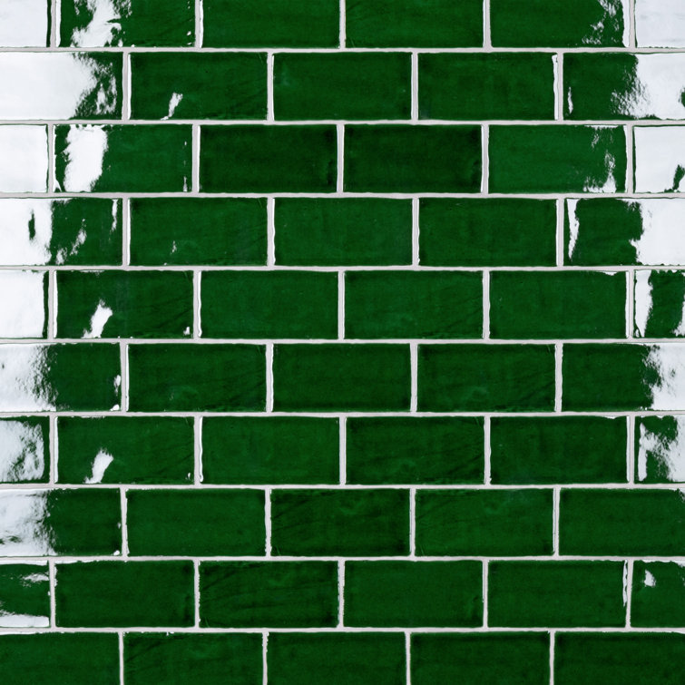 Viva Antic Verde 3" x 6" Green Ceramic Wall Tile