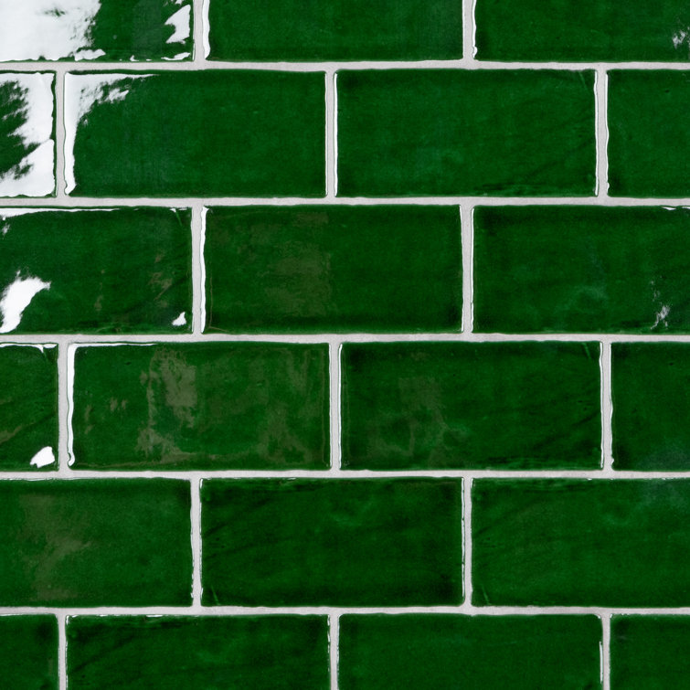 Viva Antic Verde 3" x 6" Green Ceramic Wall Tile