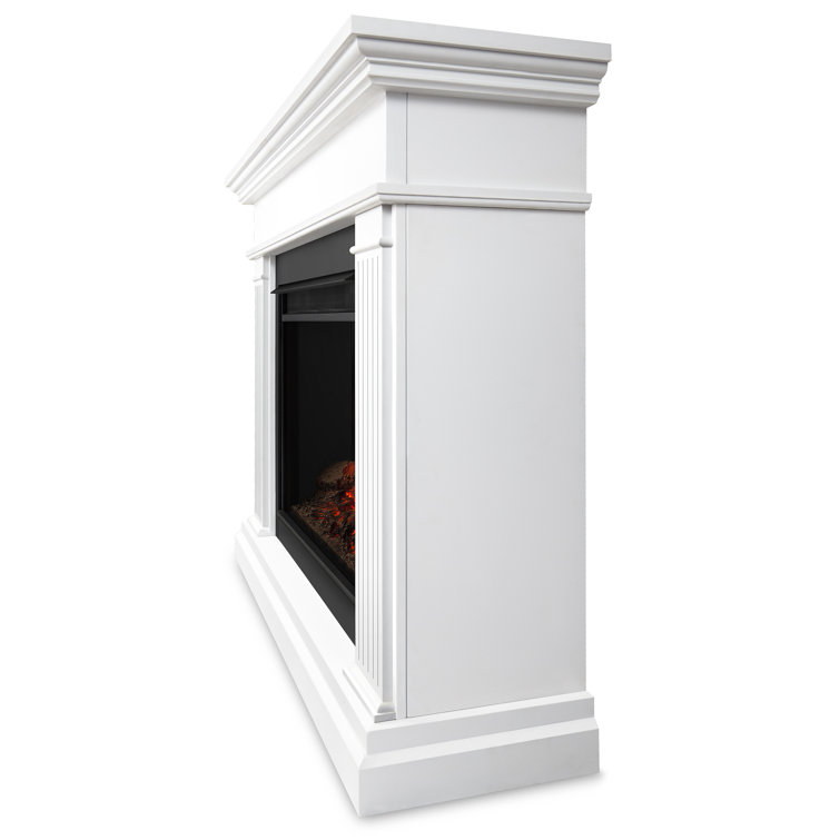 Centennial Grand 56" White Electric Fireplace with Carved Pilasters
