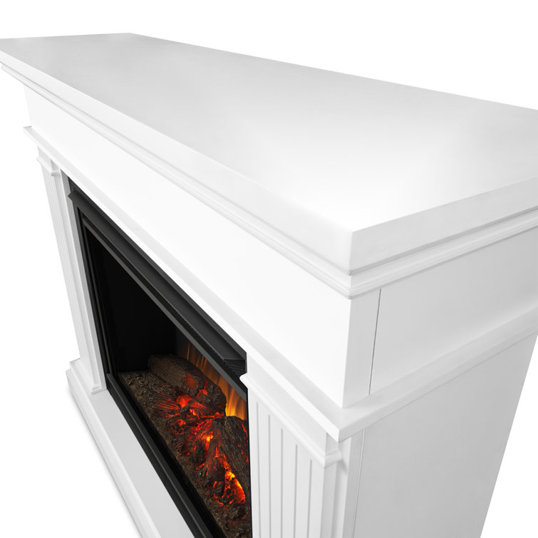 Centennial Grand 56" White Electric Fireplace with Carved Pilasters