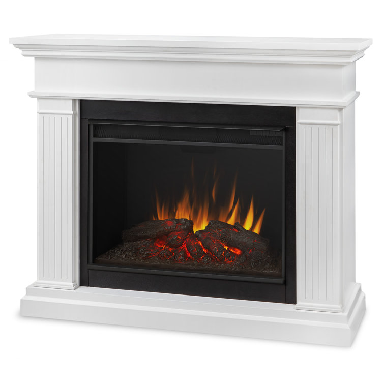Centennial Grand 56" White Electric Fireplace with Carved Pilasters