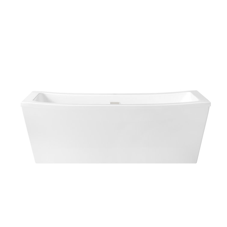 Terra 70'' White Acrylic Freestanding Soaking Bathtub with Faucet