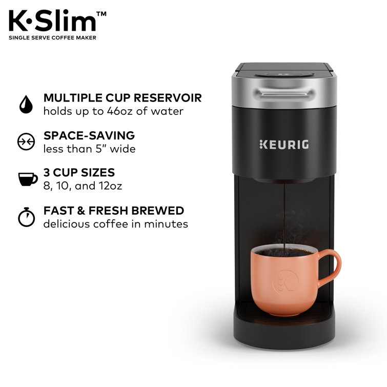 Slim Black Pod Coffee Machine with Auto Shutoff