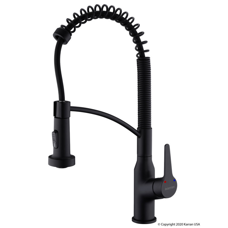 Matte Black Brass Pull-Down Sprayer Kitchen Faucet