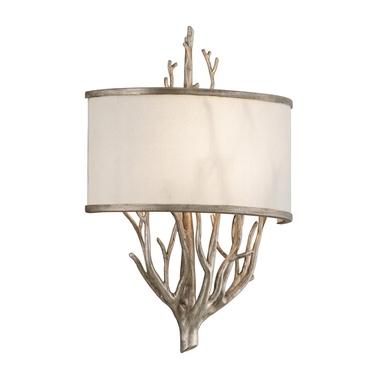 Vienna Bronze Branch Design Sconce with Linen Shade