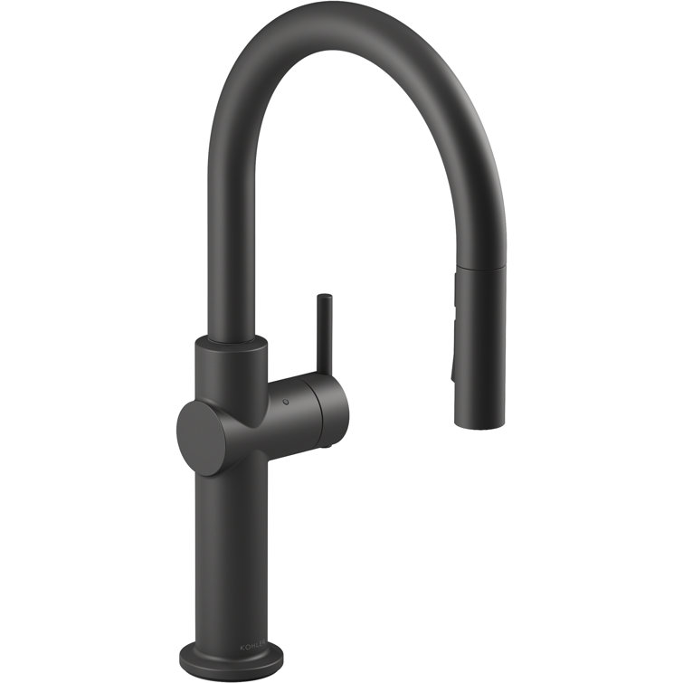Matte Black Touchless Pull-Down Kitchen Faucet with Spray