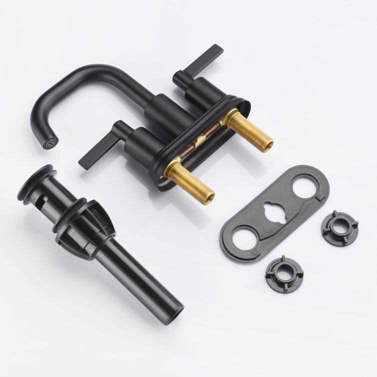 Matte Black Nickel 2-Handle Centerset Bathroom Faucet