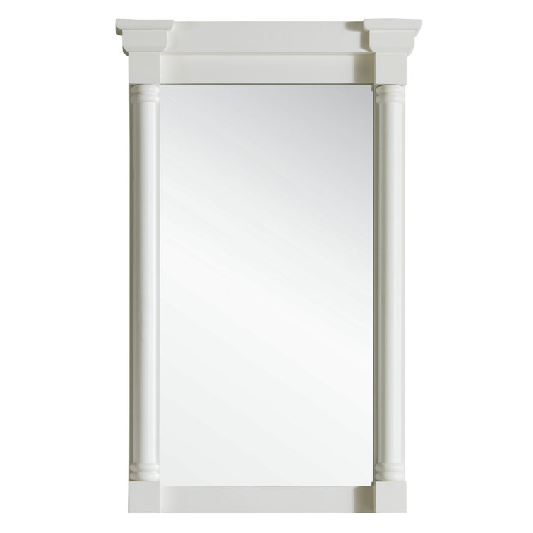 Bright White Rectangular Wood Framed Accent Mirror