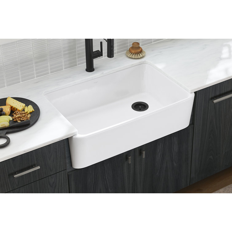 Aspen Green 34" Single-Bowl Farmhouse Cast Iron Kitchen Sink