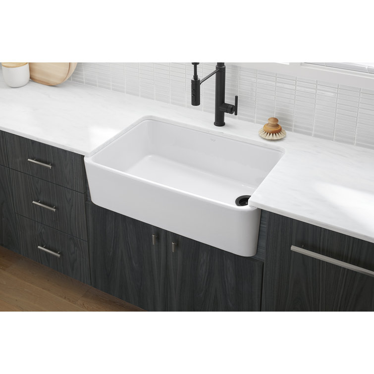 Aspen Green 34" Single-Bowl Farmhouse Cast Iron Kitchen Sink