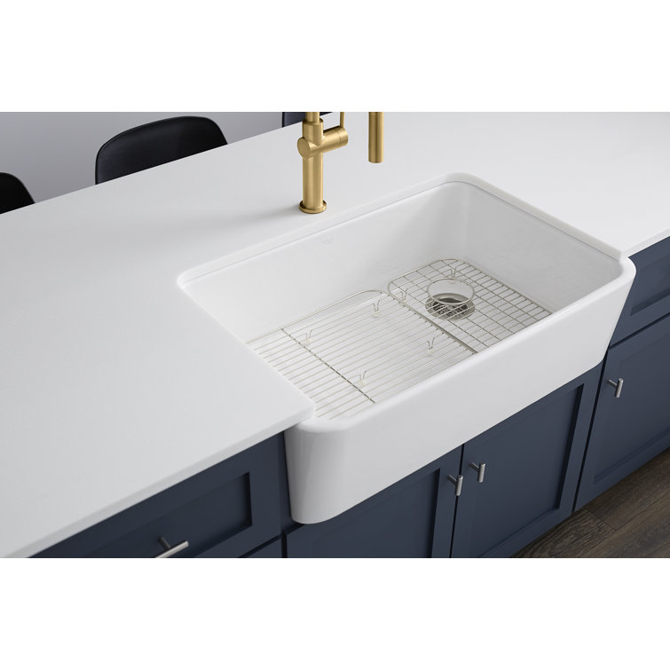 Aspen Green 34" Single-Bowl Farmhouse Cast Iron Kitchen Sink